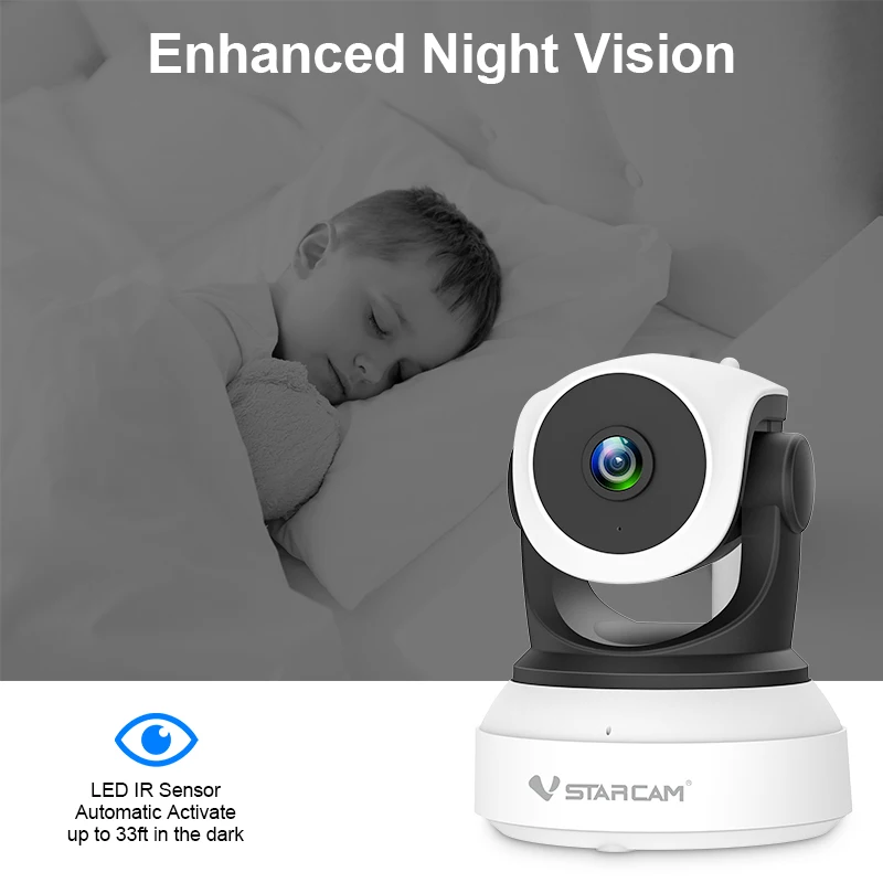 Vstarcam 1080P Camera An Ninh IP 2MP Trong Nhà Tự Động Theo Dõi Nhìn HD 2 Chiều Giám Sát Trẻ Em thú Cưng Cam