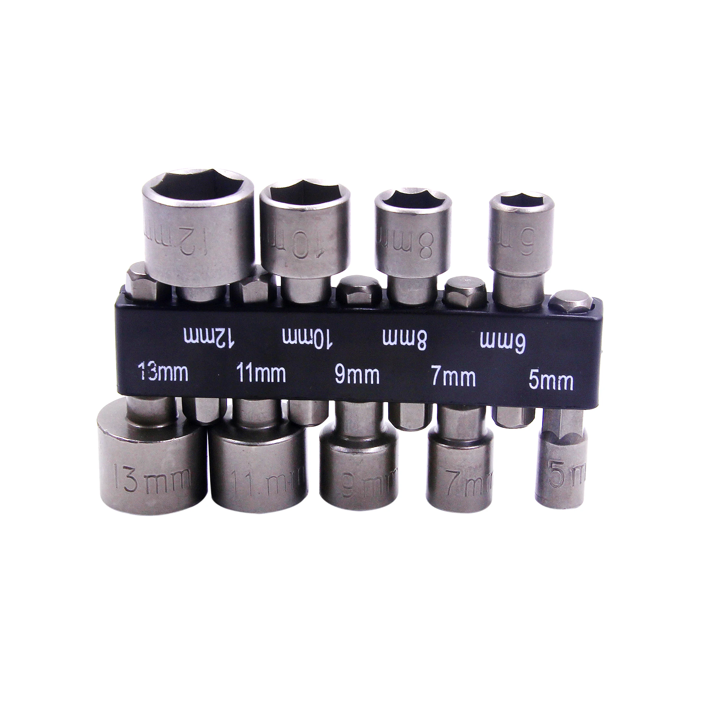 9-piece sleeve combination with hexagonal socket, non-magnetic, high hardness wind screwdriver head