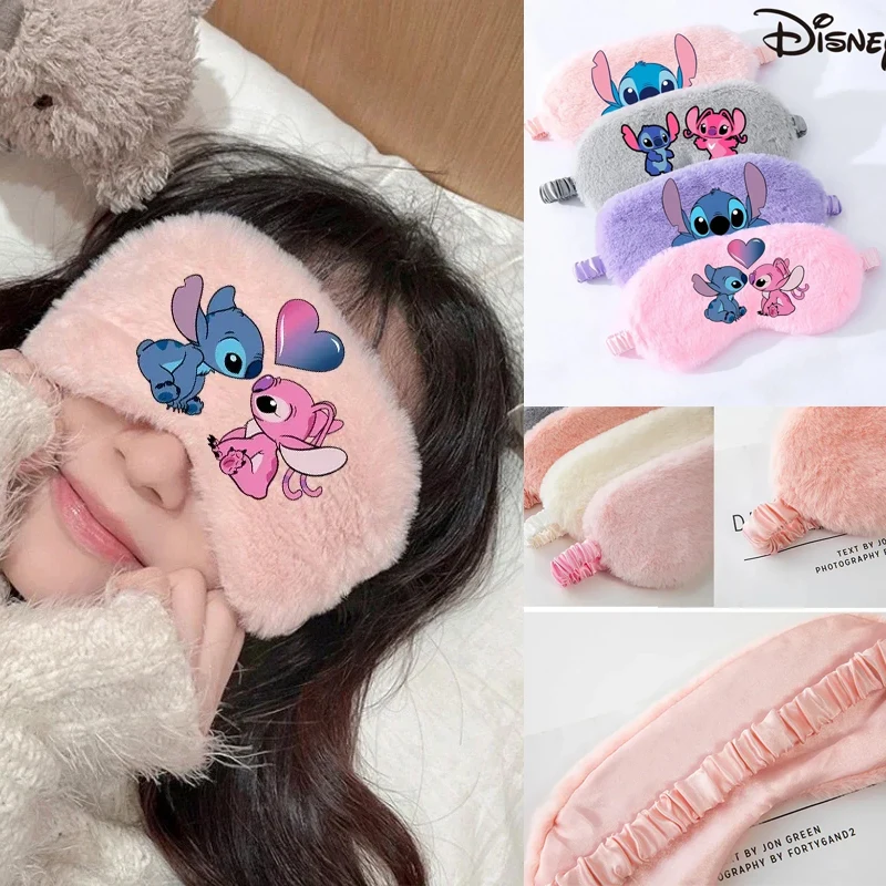 

Disney Anime Lilo & Stitch Plush Eye Masks Cartoon Stitch Sleeping Blindfold Soft Cute Eyepatch Girl Travel Sleep Eye Band Gifts