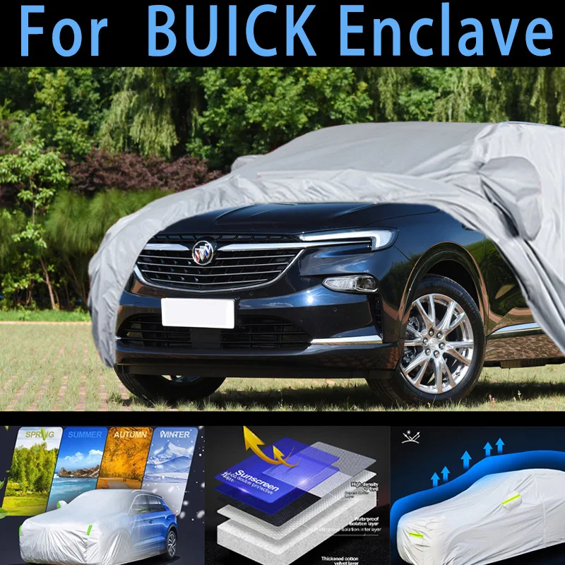 

Для BUICK Enclave, уличная защита, полный автомобильный чехол, снежный чехол, солнцезащитный козырек, водонепроницаемый, пылезащитный, внешний автомобильный чехол, защита