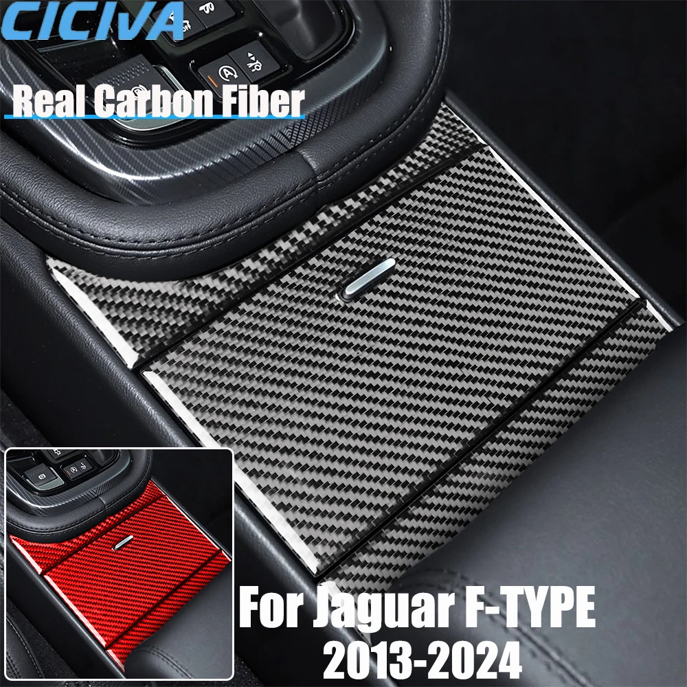 

Real Carbon Fiber Car Accessories Gear Storage Trim Cover Soft Sticker For Jaguar F-type 2013 2014 15 16 17 18 19 20 21 22 23 24