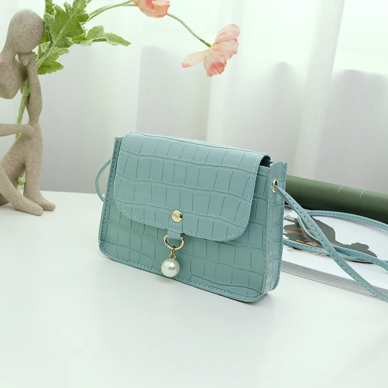 Bolso de compras Retro informal para mujer, bolsa de hombro con patrón de piedra, de cuero, con cadena de Color sólido, novedad de 2023