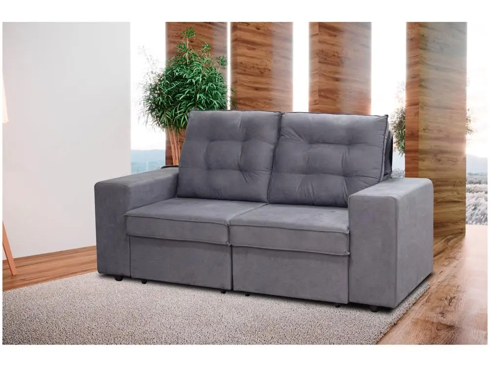 Sofa 2 Places Retractable Recliner Suede Thormatta Abbas SMP