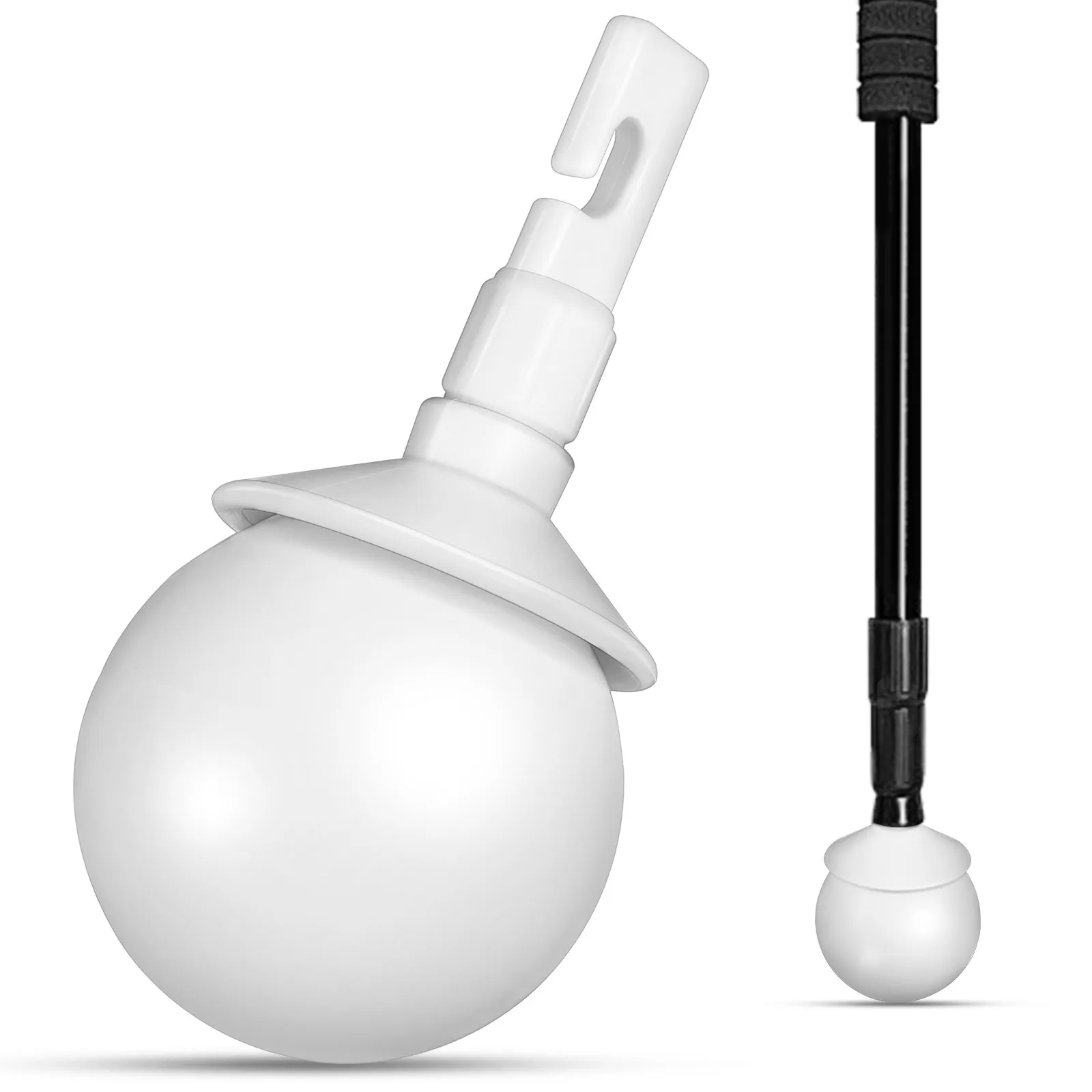 White Hook Type Rolling Blind Cane Tip Enhanced Stability Protection Blind Cane Props Walking Stick Accessories