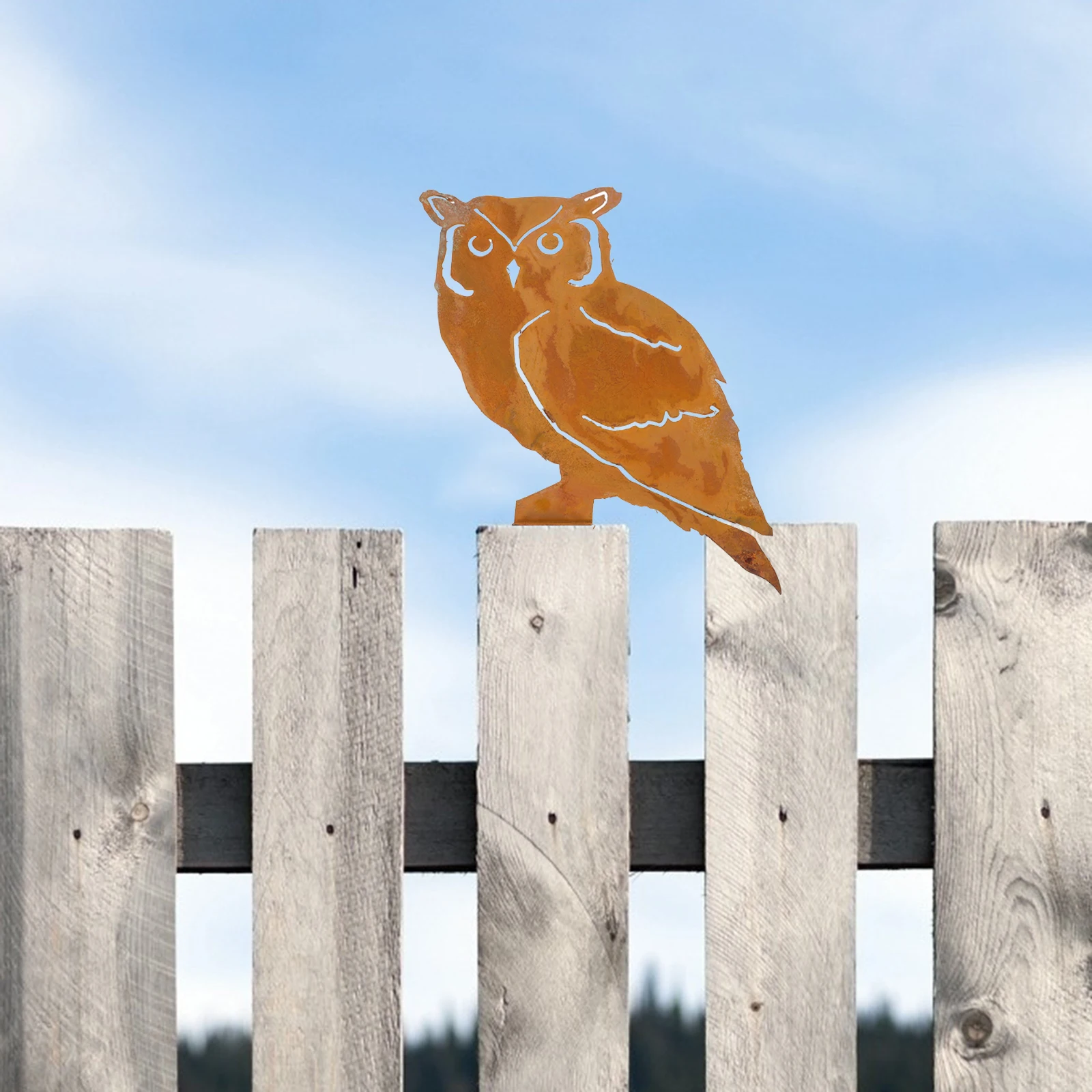 

1Pc FineCrafted Metal Owl Garden Stake Iron Art Yard Decor Fresh Flavor Bonsai Crafts
