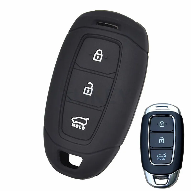 Silicone Key Case For Hyundai Solaris 2 i20 i30 i35 Azera Elantra Santa Fe For Kia Rio Soul Sportage Carens Sorento Ceed Cover