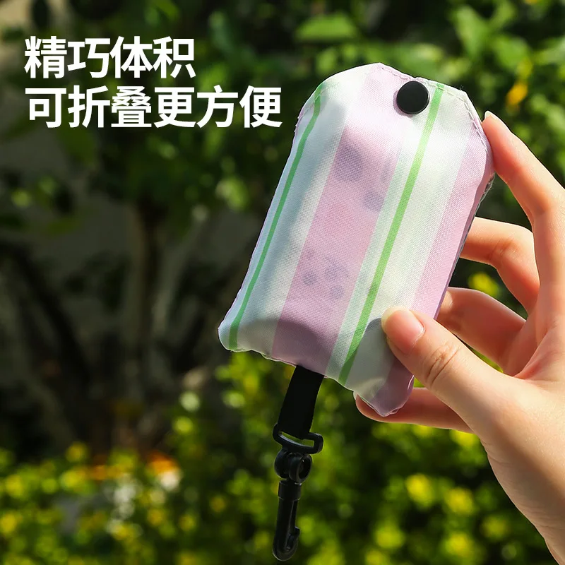 2025 جديد قابل للطي صديقة للبيئة سعة كبيرة حقيبة تسوق الإبداعية الكرتون حقيبة بقالة حقيبة التخزين حقيبة التخزين