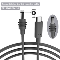 For Starlink Mini Cable 2M(6.6ft) Starlink Mini DC Power Type-C Input Replacement cable Waterproof Outerdoor Barrel Jack Chargin