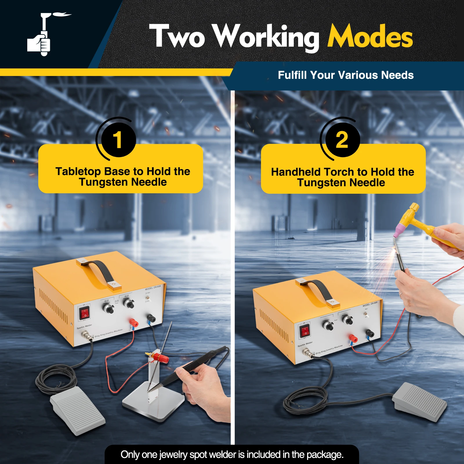 Аппарат для точечной сварки ювелирных изделий, 2 режима работы, регулируемая выходная мощность для магазина ювелирных изделий, ювелирного магазина, промышленной личной студии