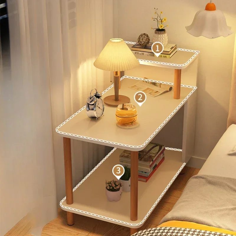 Modern Bedside Table Narrow Edge Side Table Multi-functional Storage Table Room Tea Compact Nightstand Elegant