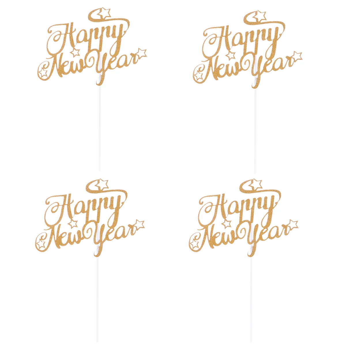 

4 Pcs Party Cake Decoration Beautiful Insert Dessert Card Toppers Bright Design Safe Paper Material Perfect Cake Decor Birthday