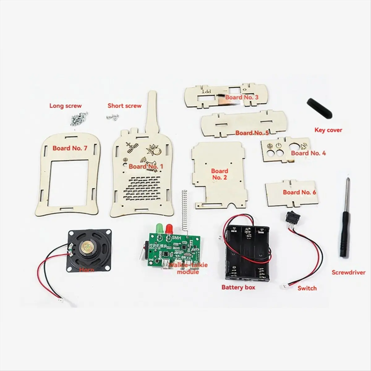 SWXF Kit scientifico modello walkie-talkie wireless fai-da-te per bambini Kit di strumenti sperimentali per la fisica Materiale scolastico per l'apprendimento dei bambini