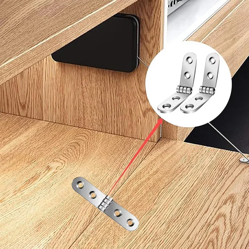 Dobradiças aparafusadas com aba dobrável de 180 graus, 2 peças para máquina de costura, dobradiça de porta de armário, acessórios de hardware de móveis