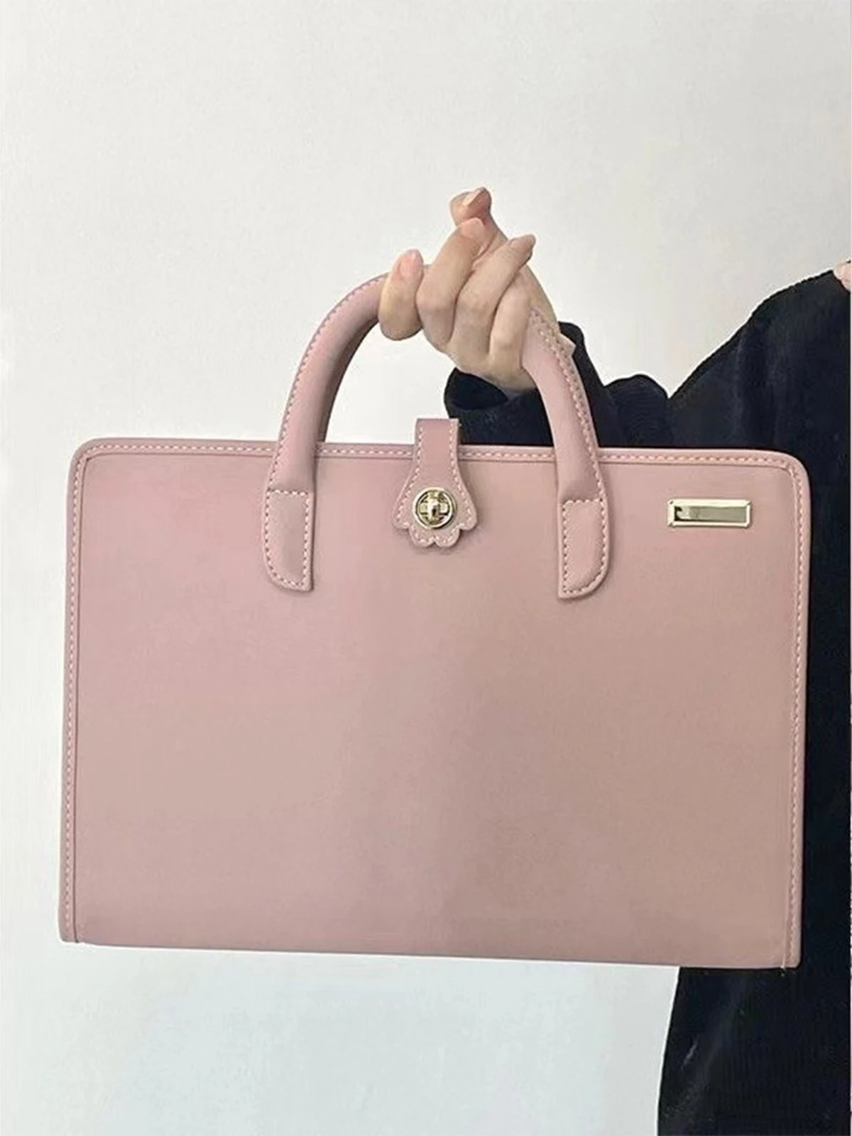 2026 New Pink Laptop Protective Sleeve Cover, Portable Handheld Notebook Bag, Neutral Gender Style Computer Handbag for Girls &