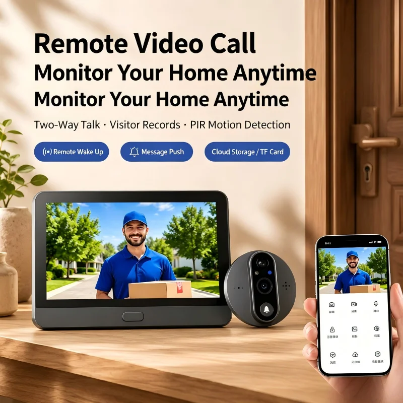Tuya Smart Life 3MP 1080P WiFi - Peephole Camera Viewer ulasan dan harga
