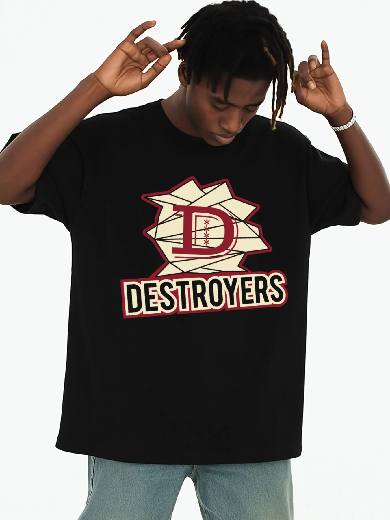 Dominator Baseball T-Shirt for Men, Short Sleeve, Black, Elegant Pattern, Unique Design, Summer Print T-Shirt, Regular Fit for All Seasons, Casual Wear, Ideal Gift, Perfect for Everyday Wear
