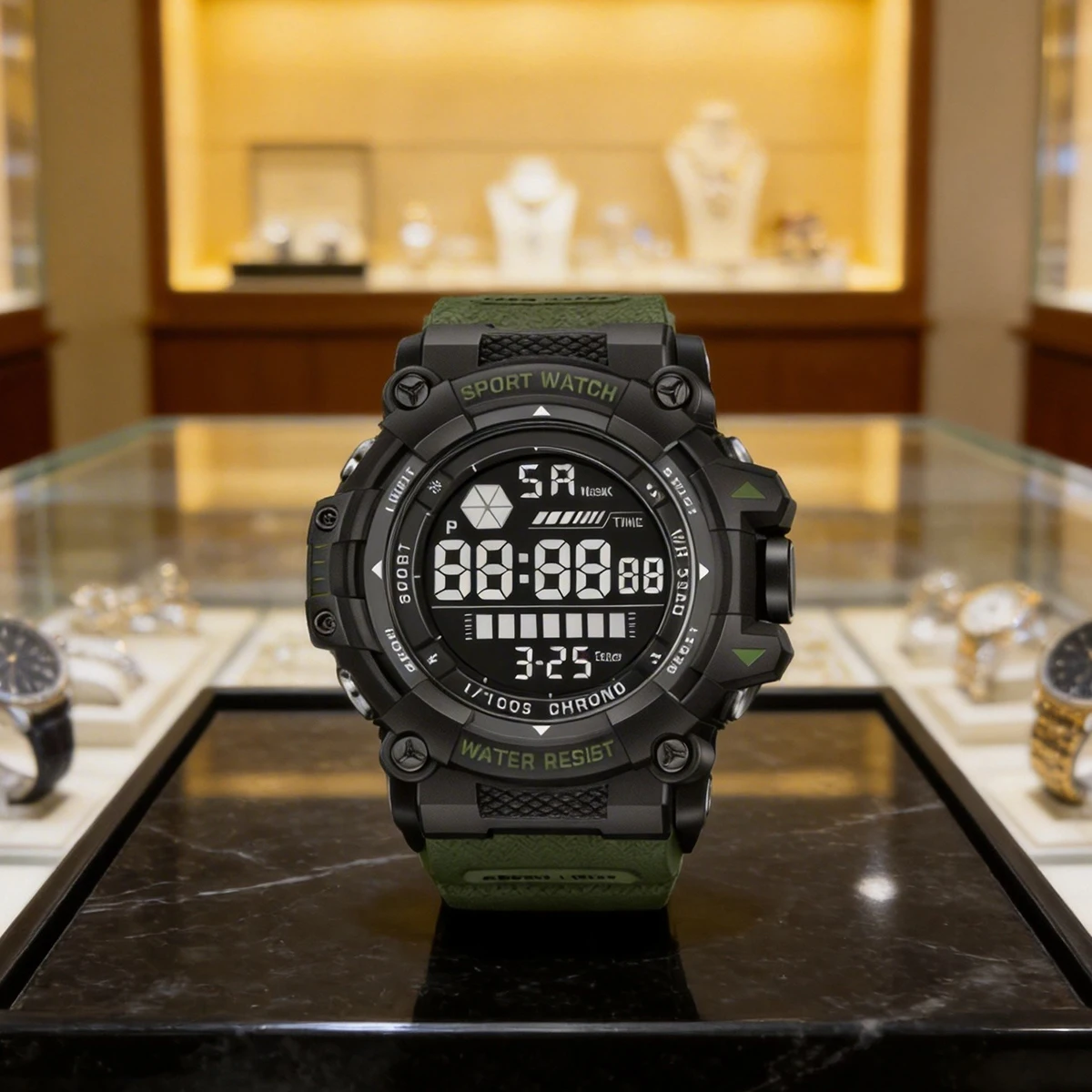 

Мужские кварцевые наручные часы FOXBOX: модные, водонепроницаемые, с секундомером, будильником, светящимся цифровым дисплеем и двойным отображением времени