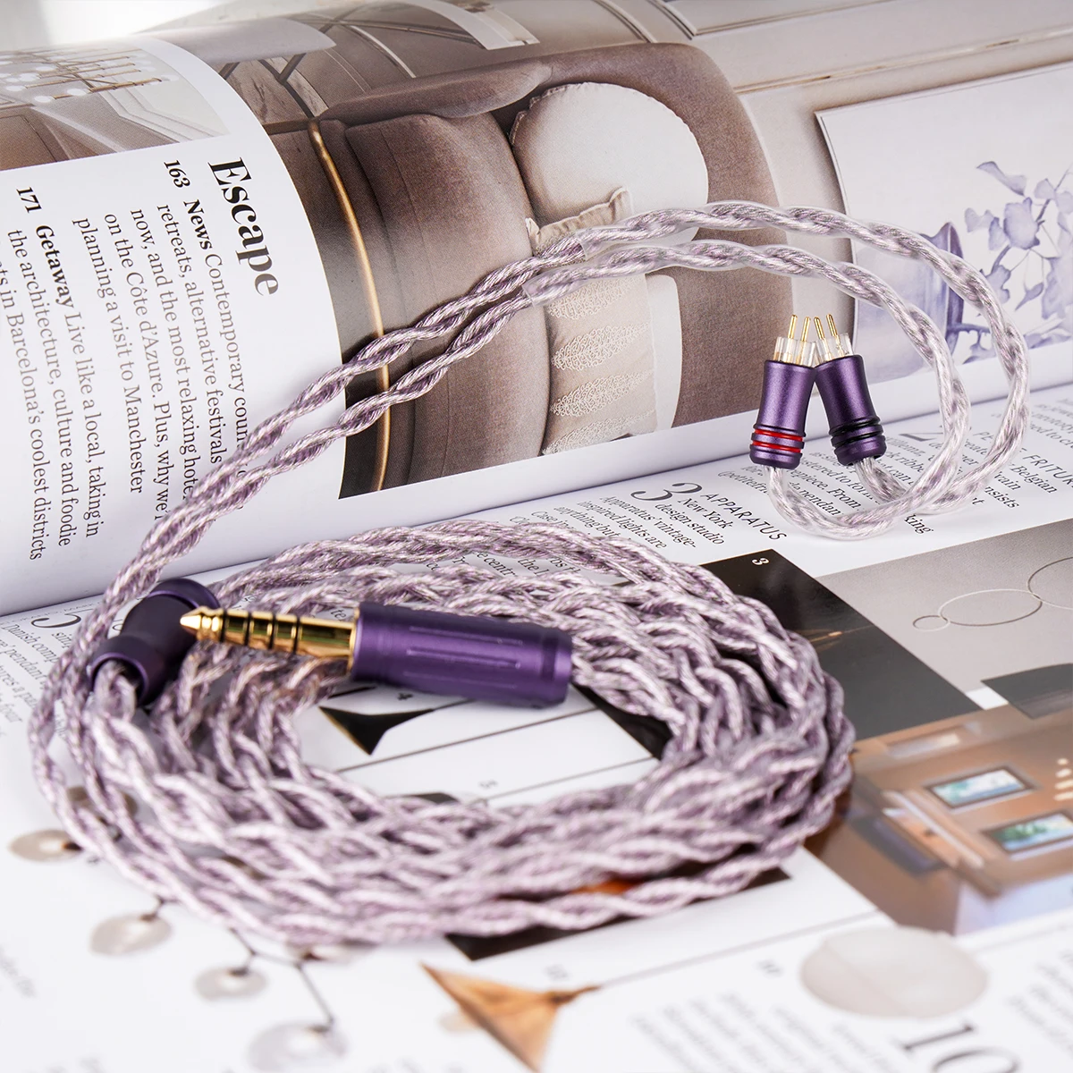 NICEHCK AceLilac HiFi IEM Cable 7N OCC + 7N Chapado en plata OCC Cable de actualización de alta gama 0,78mm 2 pines/MMCX para Explorer S08 DUDU Chopin