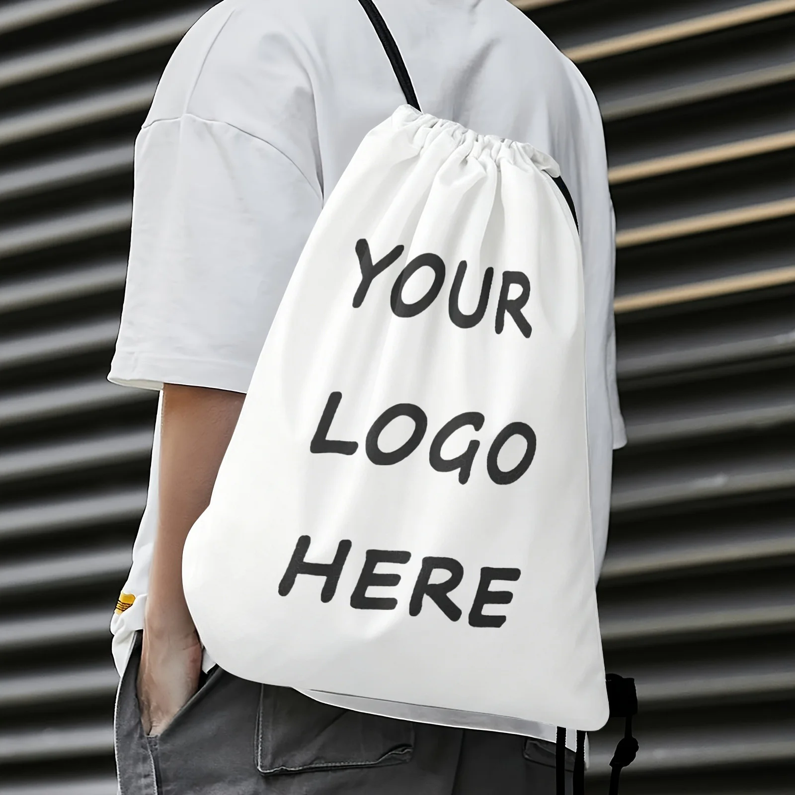 Customize Your Own Drawstring Bag with Double-sided Print Add Your Design Image/logo Backpack for Gift Gyms and Sports Use Pouch
