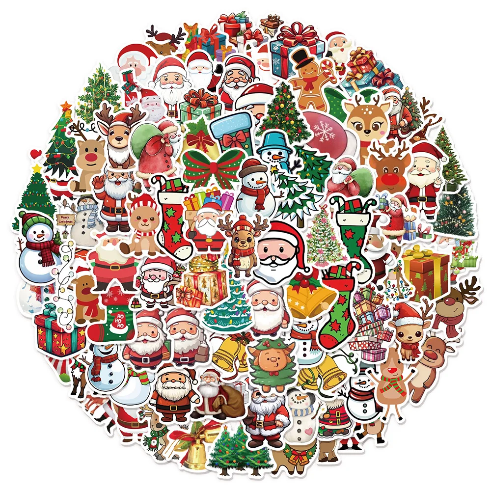 50/100PCS Christmas Collection Cartoon Graffiti Stickers DIY Luggage Speaker Skateboard Label Waterproof Stickers