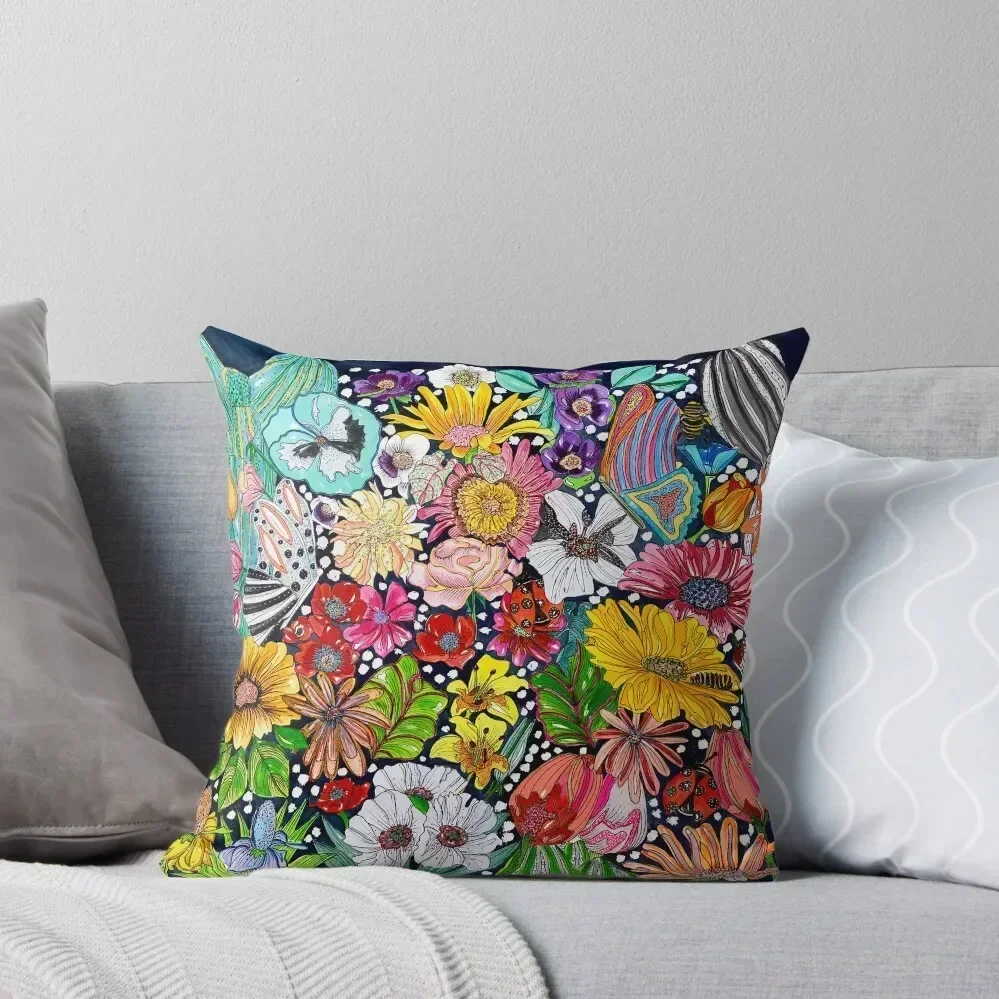 

Vintage Flower Garden Throw Pillow Decorative Sofa Cushion Cusions Cover pillow