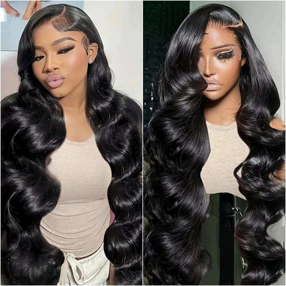 

30-40 дюймов, волнистый, 13x6 HD, прозрачный, с кружевной передней частью, бразильский, предварительно выщипанный, 7x6, без клея, кружевной фронтальный парик из натуральных человеческих волос для женщин