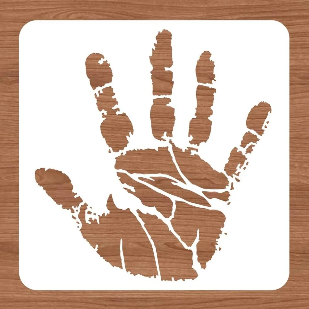 Hand Print Plastic Painting Stencils, Reusable DIY Templates