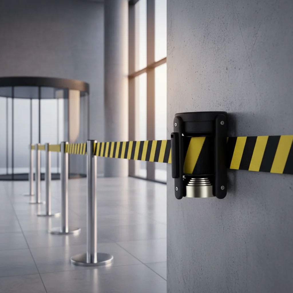 

Yellow Black Striped Retractable Belt Barrier 2/3/5M Slow Rebound Crowd Control Barrier Telescopic Belt with ABS Case