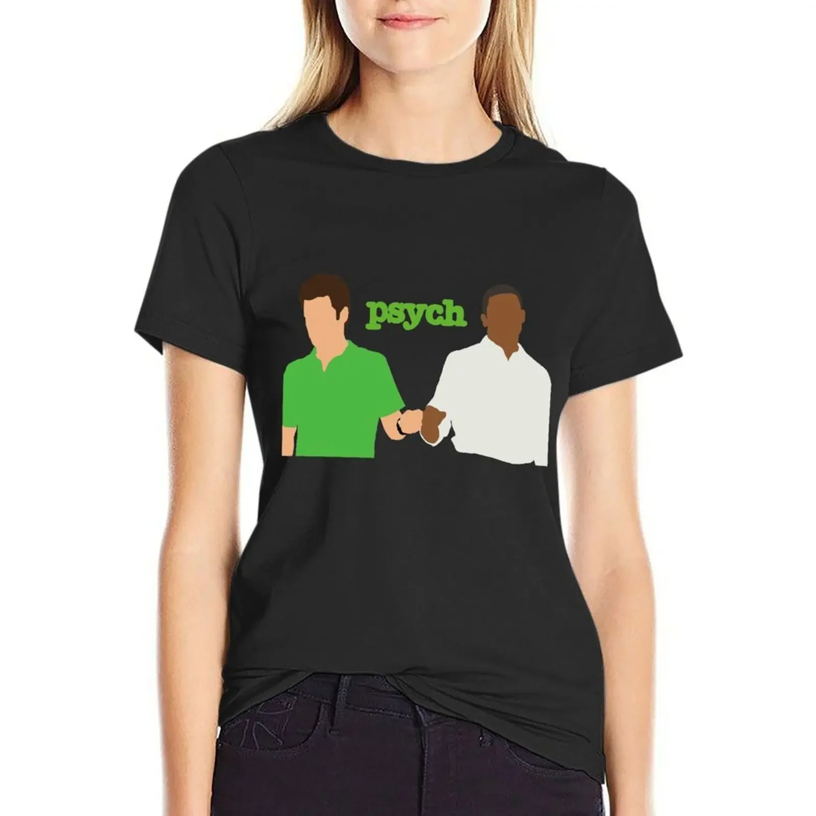 

Psych Shawn and Gus T-Shirt summer tops quick drying plain t shirts for Women loose fit
