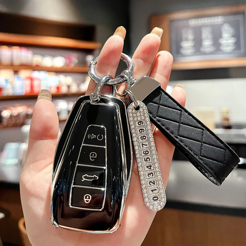For Geely Monjaro Xingyue L 2022 2023 Car Key Case Cover Key Bag Series Accessories Styling Key Protective Case Remote Control