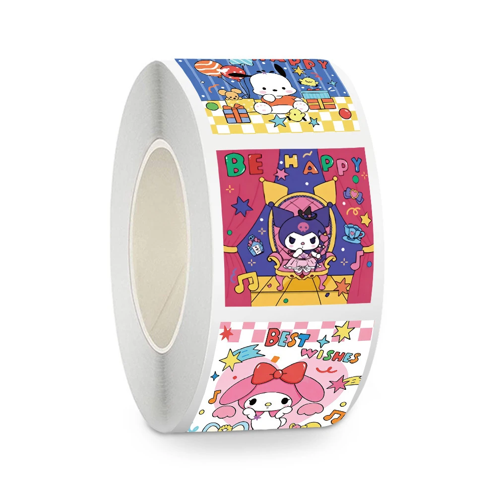 500PCS/Roll Cute Cartoon Sanrio Sealing Stickers Kawaii Kuro