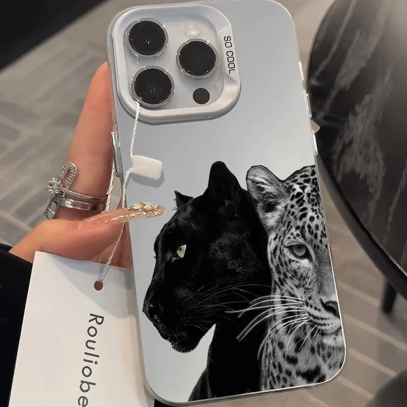 

Fashion Black Panther Pattern Phone Case Shockproof & Anti Slip Frosted Suitable for iPhone 16 15 14 13 12 11 Pro Max Plus Mini