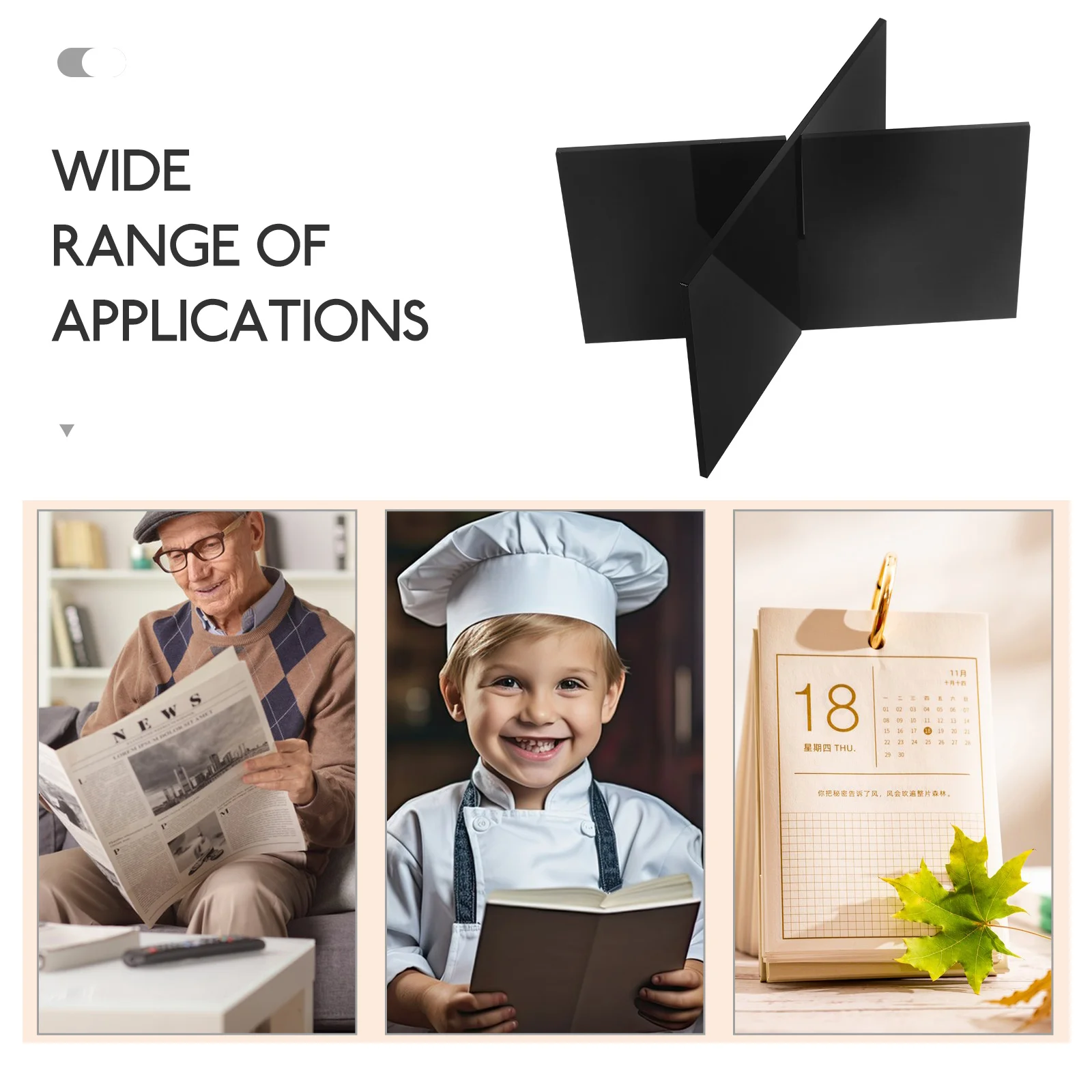 Book Stand Decor Books Desktop Display for Reading X Shape Stable Base Home Holder Household