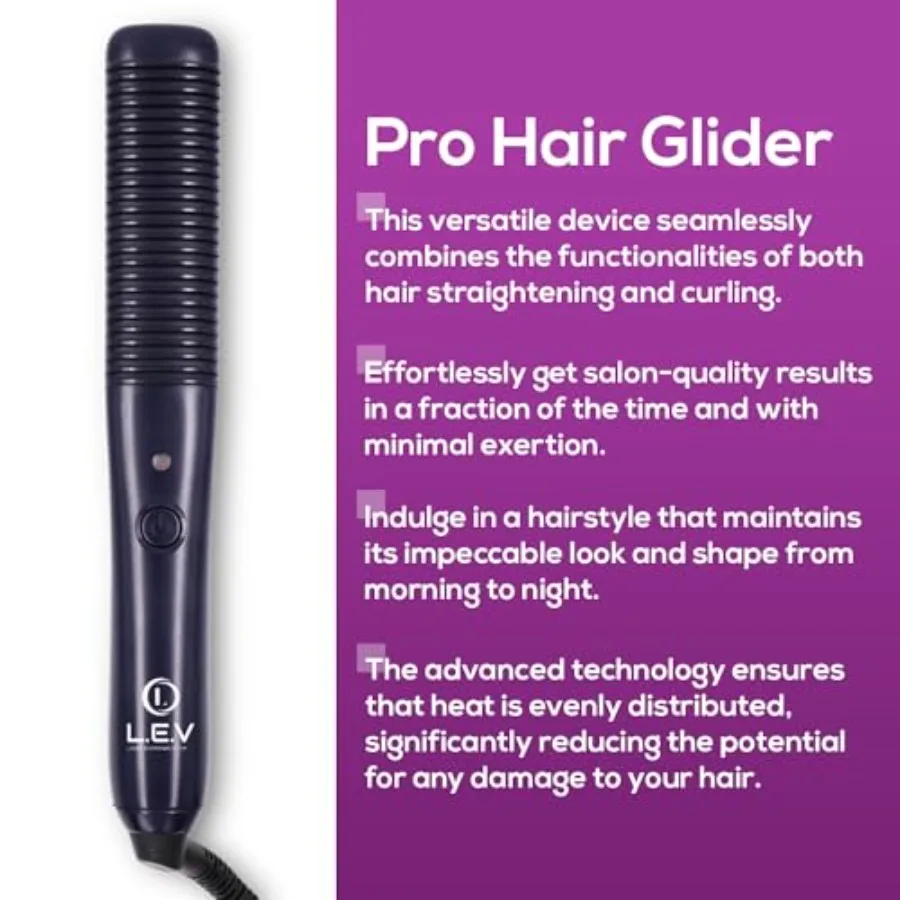 أداة تجعيد وتمليس الشعر 2 في 1 للشعر المجعد الناعم والمجعد مع تقنية أيونية وتسخين سريع حتى 450 فهرنهايت احترافي #2