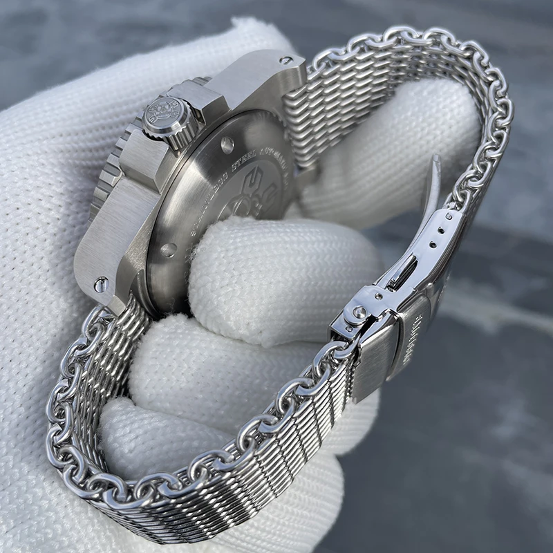 ساعة غواص رجالية من STEELDIVE 46.5 ملم ساعة يد ميكانيكية أوتوماتيكية 2000 متر مقاومة للماء C3 مرآة ياقوت مضيئة NH35 حافة سيراميك