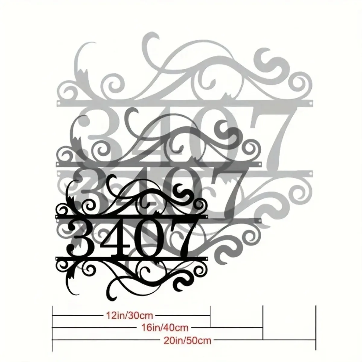 Custom Boho Metal Address Plaque | Personalized with Name & Number | Durable Iron Sign | Suitable for Front Door