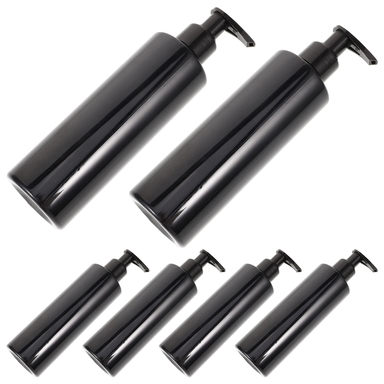 

6pcs Lotion Bottles Pump Dispensers Press Pump Bottle 250Ml Black With Random Plastic Refillable Easy To