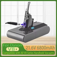 6800mAh High Capacity 21.6V Li-ion Battery for Dyson V8/V8 Absolute/V8 Animal Cordless Vacuum Cleaners, Original Replacement wit