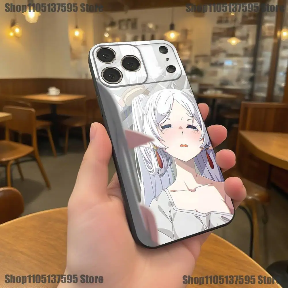 Funda de teléfono Frieren Sousou No Frieren Anime para iPhone 17,16,15,14,13,12,11,Pro,XS,Max,XR,Plus,E,SE4,Mini funda blanda negra