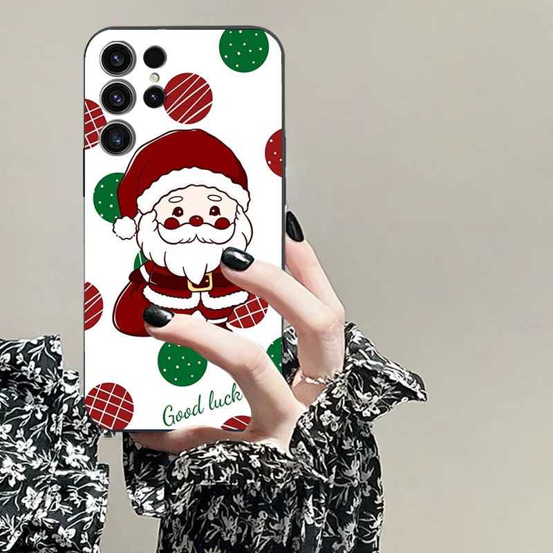 For Samsung A 30 40 10 PRO 4 5 G 9 11 50 Note 20 M 70 F12 S 71 51 8 TPU Black Soft Phone Case New Year Christmas Element Cover