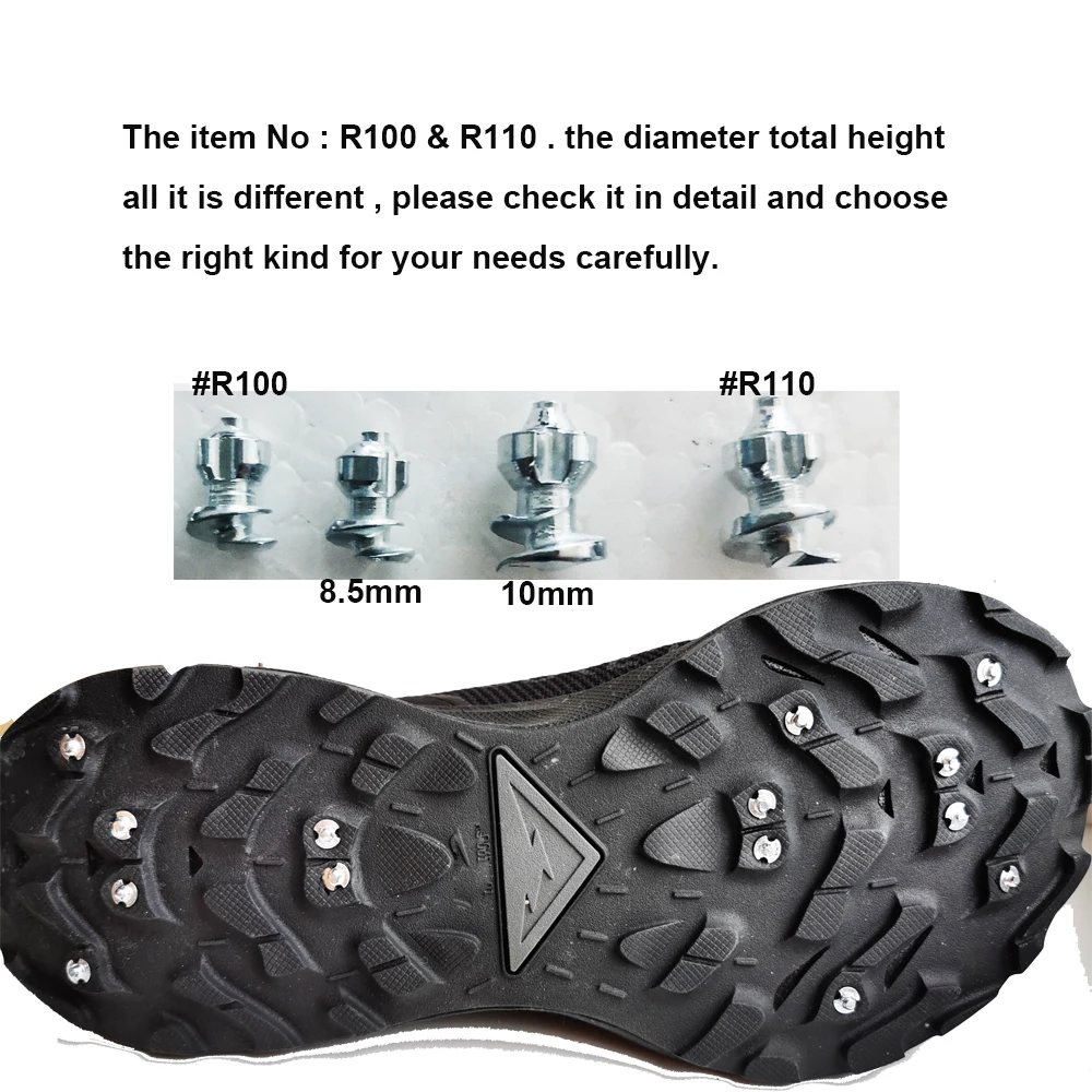 16pcs Shoes Spikes Bicycle Tyre Motor Studs for Fatbike Cycling Boots Hiking Climbing Tire Girp Tips Pernos de Tornillo(6*8.5mm)