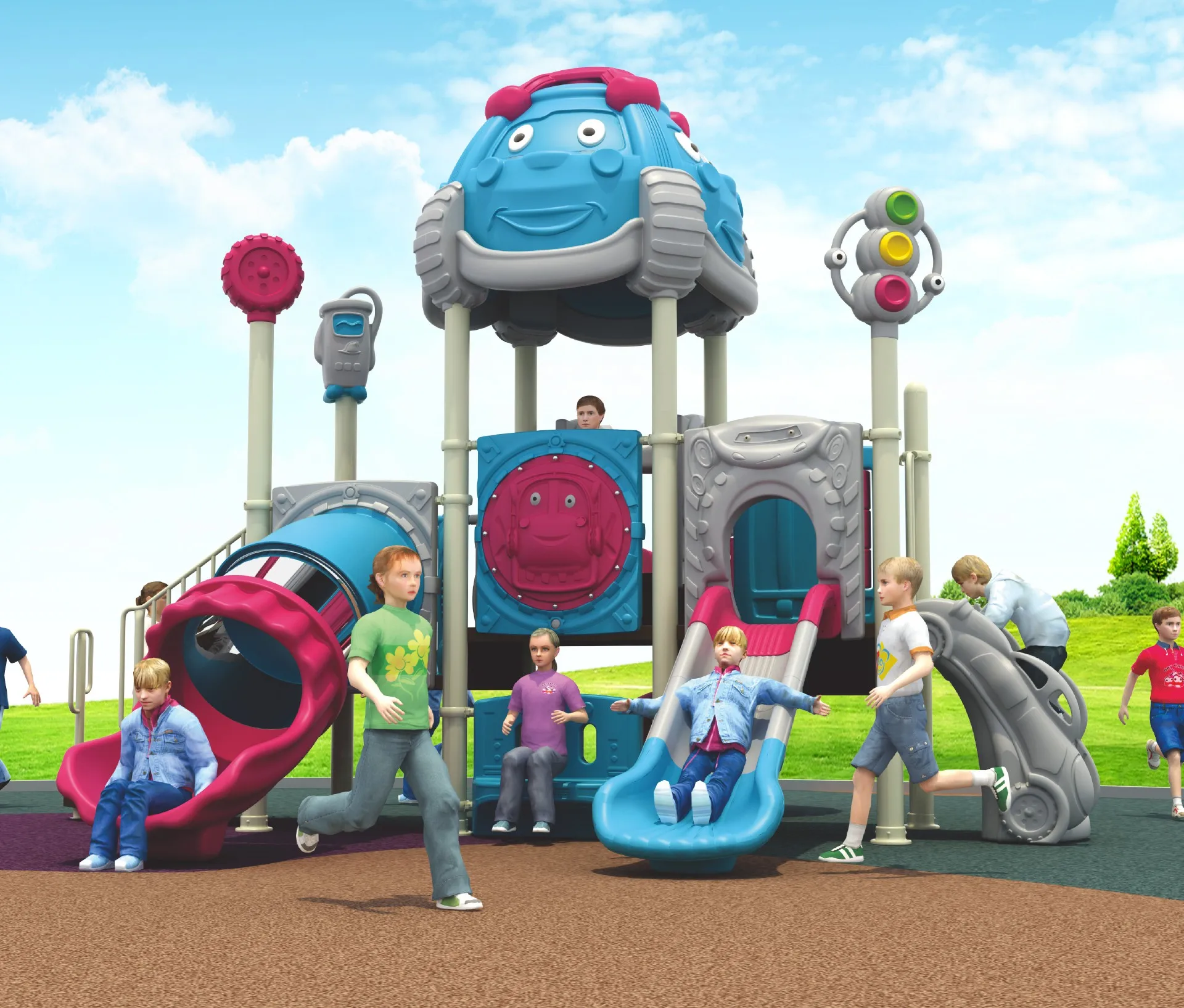 China Outdoor Plastic Playground Slide for Kids Garden Use CE Certified Playground Equipment