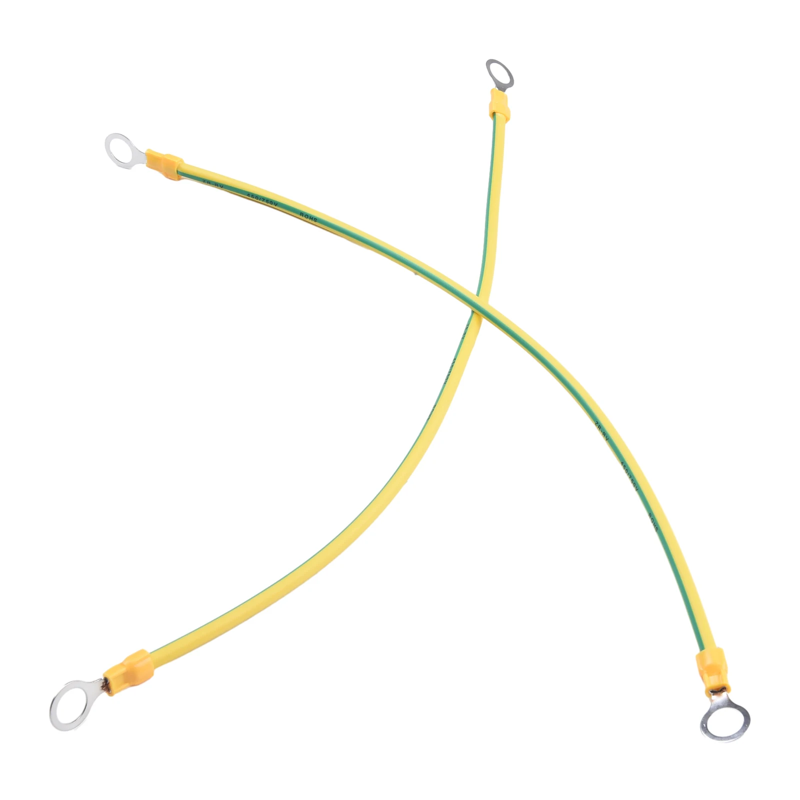 20Pcs Yellow Green Ground Wire Solar Photovoltaic Panel Ground Wire With O Ring Terminal 2.5/4/6 Square 14/12/10AWG