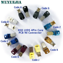 1Pcs HSD LVDS RF Coaxial Connector 4pin Code ABCDGJKZ Jack Female PCB Mount Right Angle Camera Display Satellite Radio Adapter