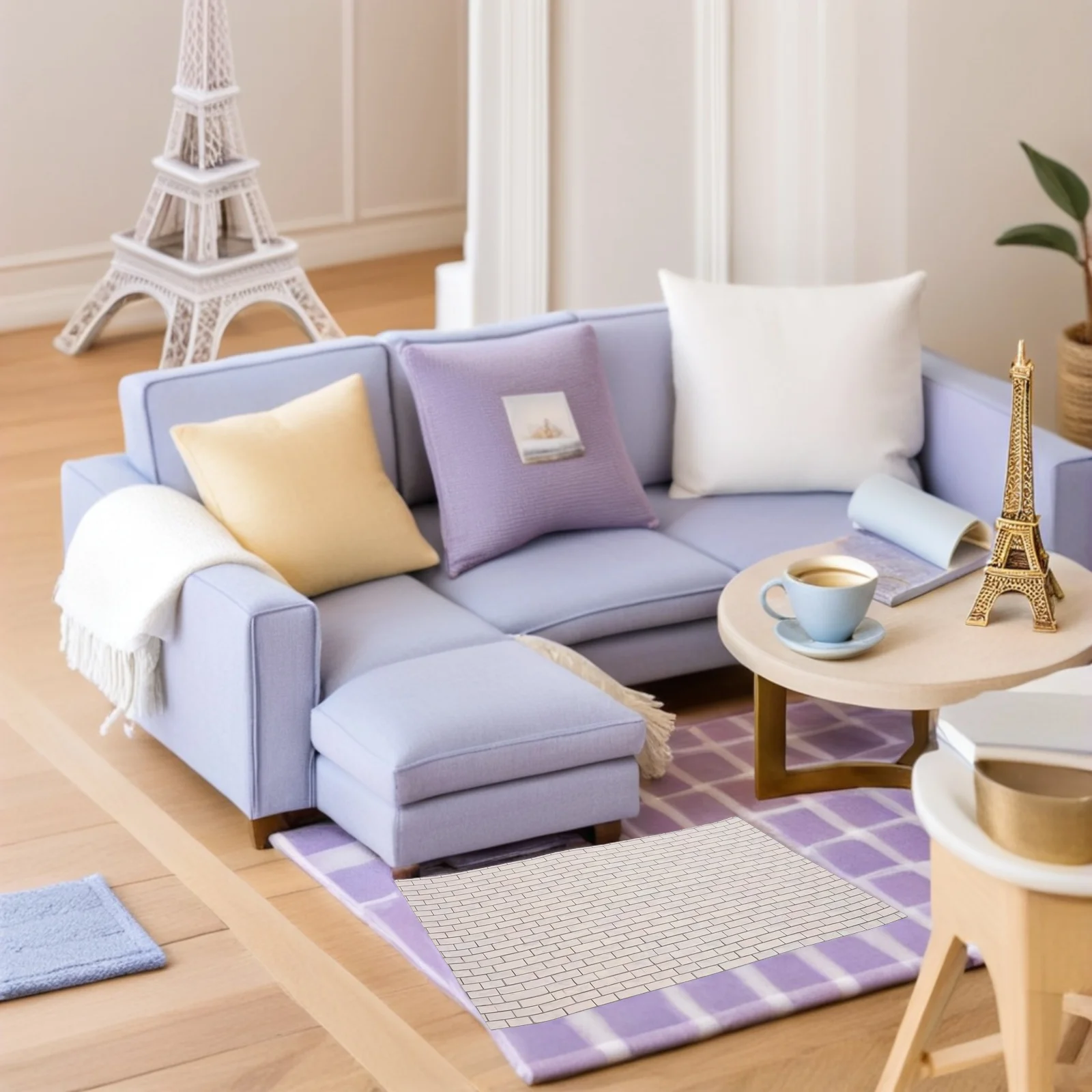 

9Pcs Peel Stick Miniature Wallpaper Panels Self-Adhesive 1:12 Scale Wainscoting Wall Coverings for DIY Scrapbooking Dollhouse