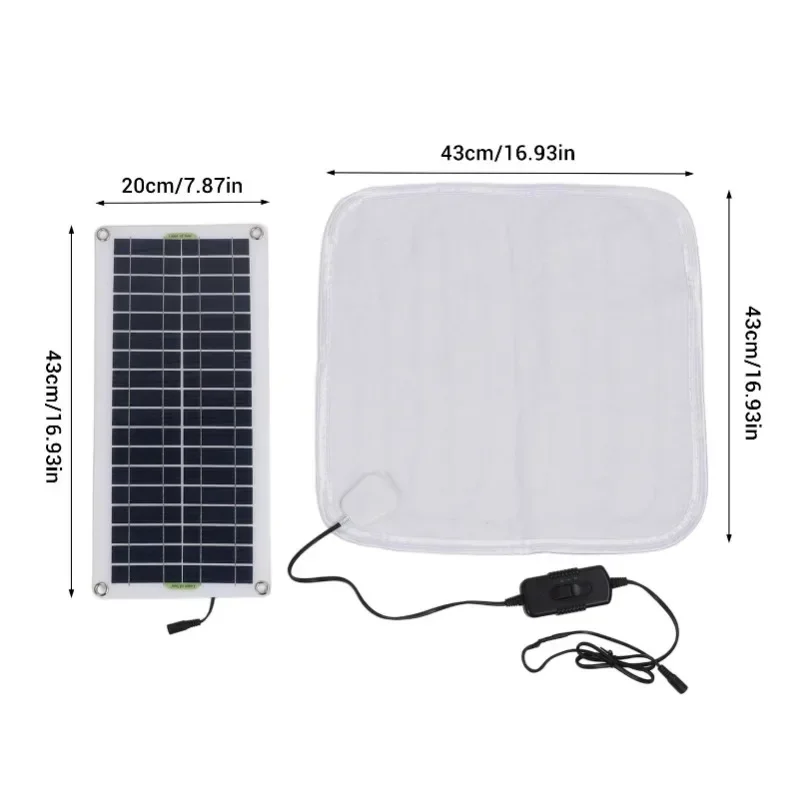 12V 50W Solar Heating Pad Winter Warm Foot Pad Warm Shoe Pad Pet Heating Blanket Electric Blanket Solar Electrical Accessories - view 5