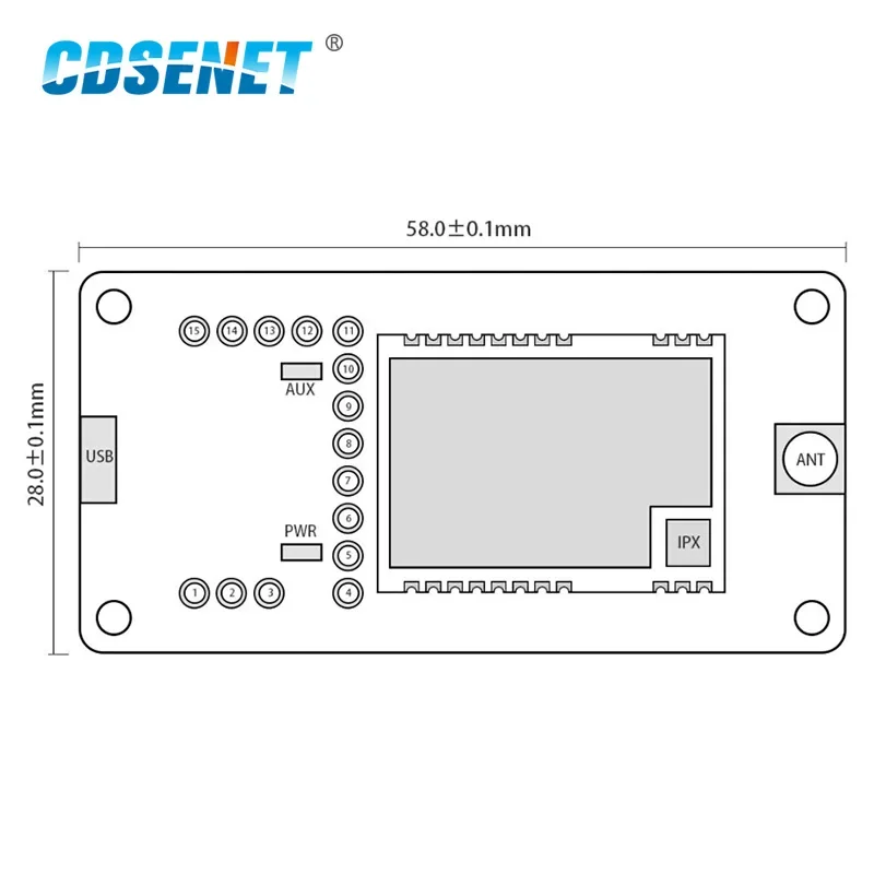 USB Test Board 433MHz 470MHz UART Wireless Module E32-400TBL-01 Development Test Board Kit