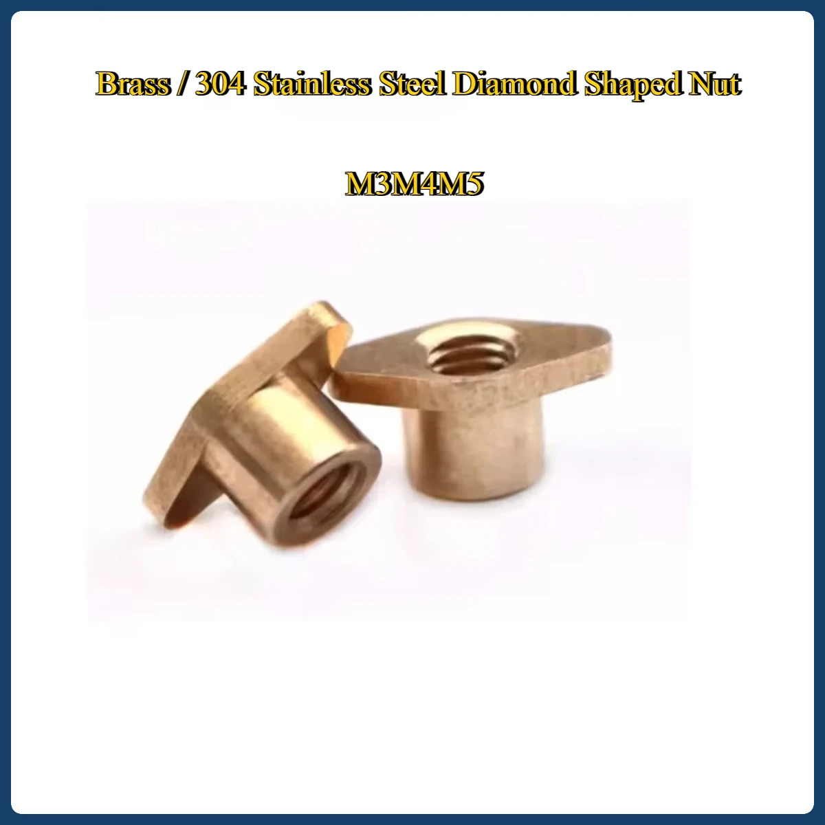 Brass / 304 Stainless Steel Diamond Shaped Nut / Synchronous Belt Insert M3M4M5