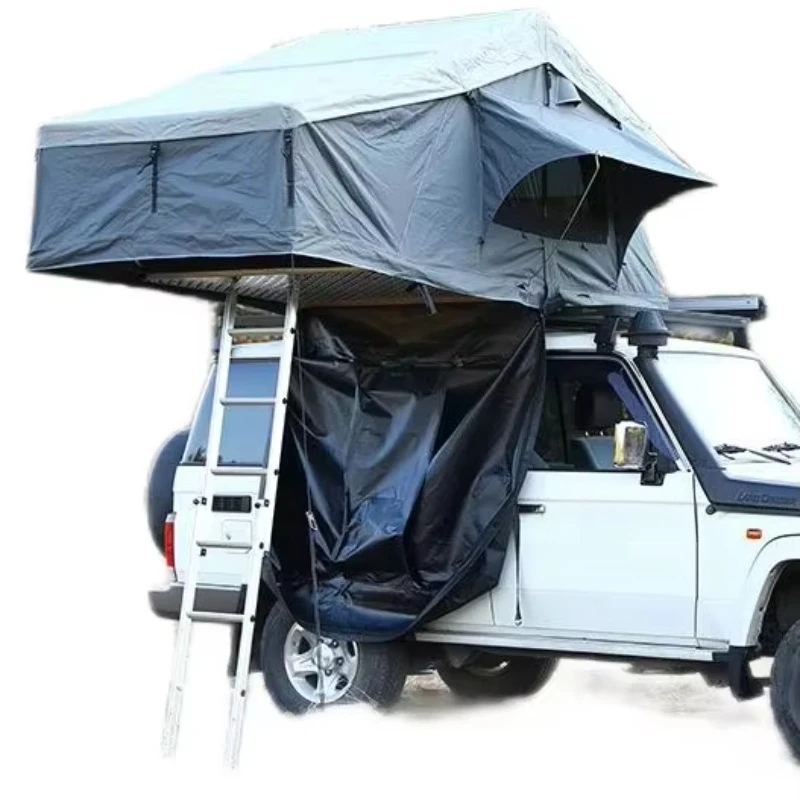 2-4 Person Hard Shell Aluminum Roof Top Tent Portable Car Roof Tent Box with Ladder Accessory