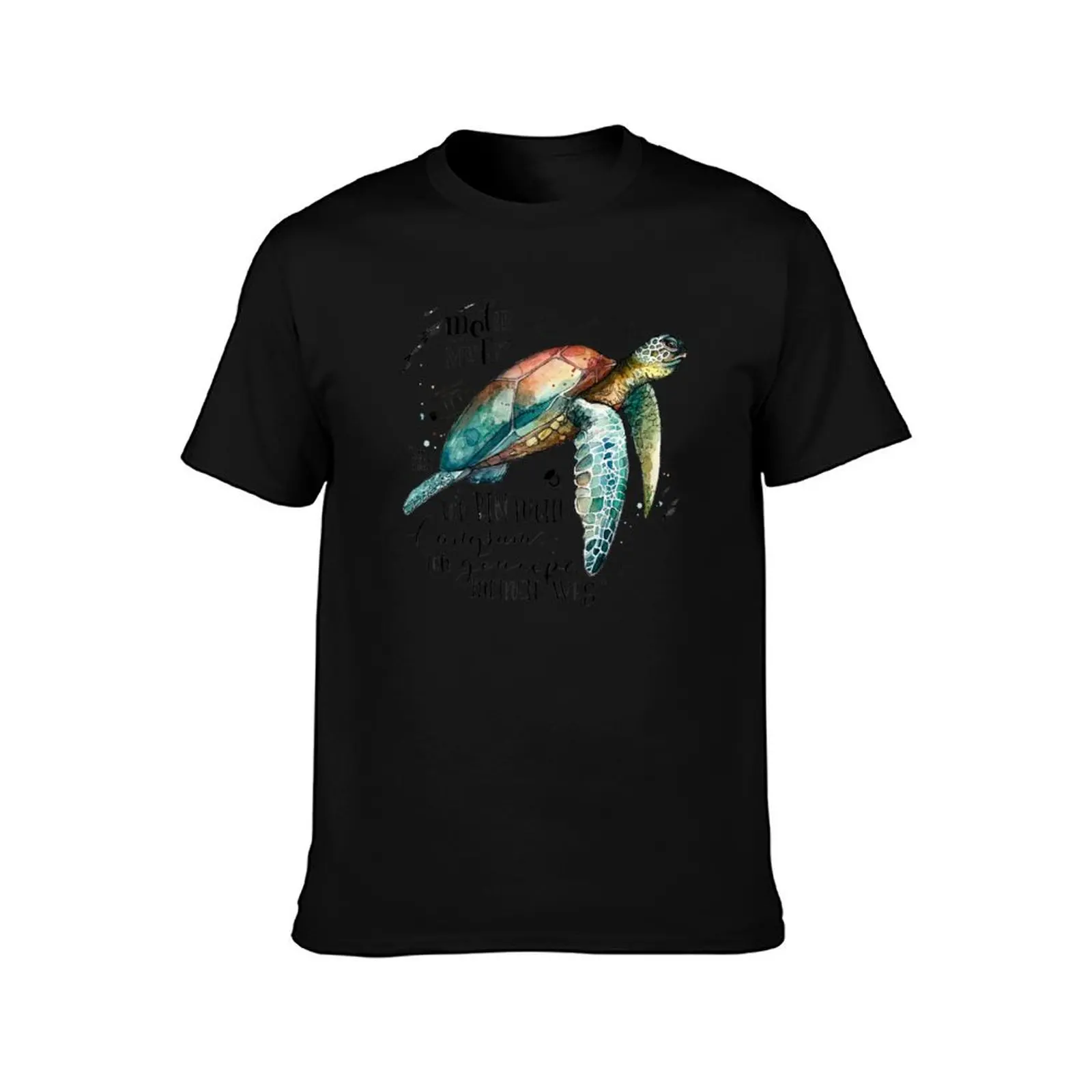 Underwater world - turtle T-Shirt Summer Casual Cotton Tee Oversized Streetwear Tops Vintage Graphic Print Unisex Men Women